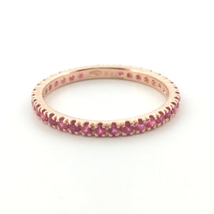 Anello veretta Eternity oro rosa 18kt Rubini 0,49 Ct-2b Gioielli