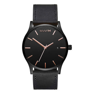 Orologio MVMT Classic Black Rose Leather MM01-BBRGL uomo 45mm-2b Gioielli