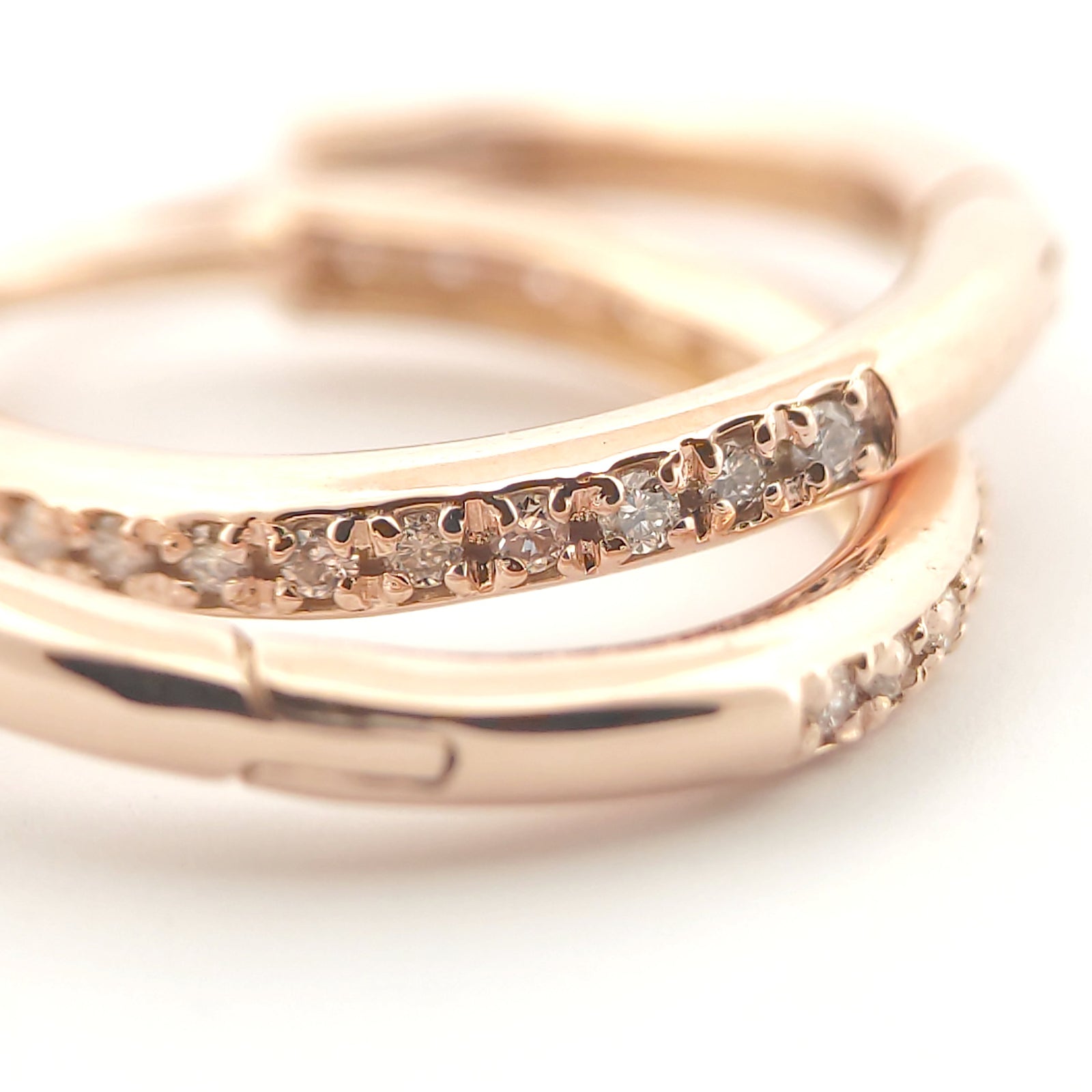Orecchini oro rosa 18kt Diamanti 0,14 Ct a cerchio-2b Gioielli