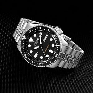 Orologio Seiko 007 SKX007K2 nero automatico bracciale Jubilee-2b Gioielli
