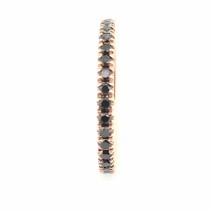 Anello veretta Eternity oro rosa 18kt Diamanti neri 0,48 Ct misura 11-2b Gioielli