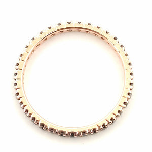 Anello veretta Eternity oro rosa 18kt Diamanti neri 0,48 Ct-2b Gioielli