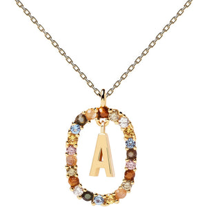 Collana PdPaola CO01-260-U Lettera A in argento 925 placcato oro 18 Kt-2b Gioielli