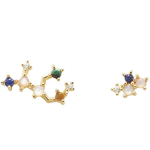 Orecchini PdPaola AR01-409-U Zodiac Constellations Vergine argento placcato oro 18 K-2b Gioielli