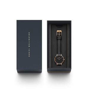 Orologio DW Classic Petite Sheffield 28mm nero rose gold DW00100224-2b Gioielli