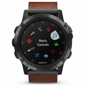 Orologio Garmin Fenix 5X Plus Gray Sapphire 51mm pelle marrone 010-01989-03-2b Gioielli