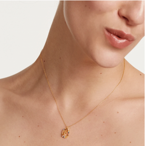 Collana PdPaola CO01-265-U Lettera F in argento 925 placcato oro 18 Kt-2b Gioielli