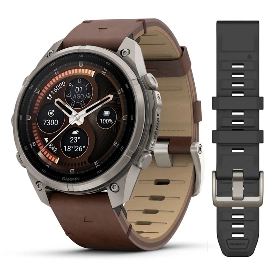 Garmin fēnix® 9 PRO 47 mm AMOLED  Sapphire 010-04336-41 - Titanio e pelle+silicone