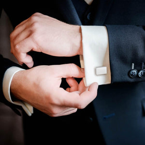 Gemelli uomo in acciaio rettangolari-2b Gioielli