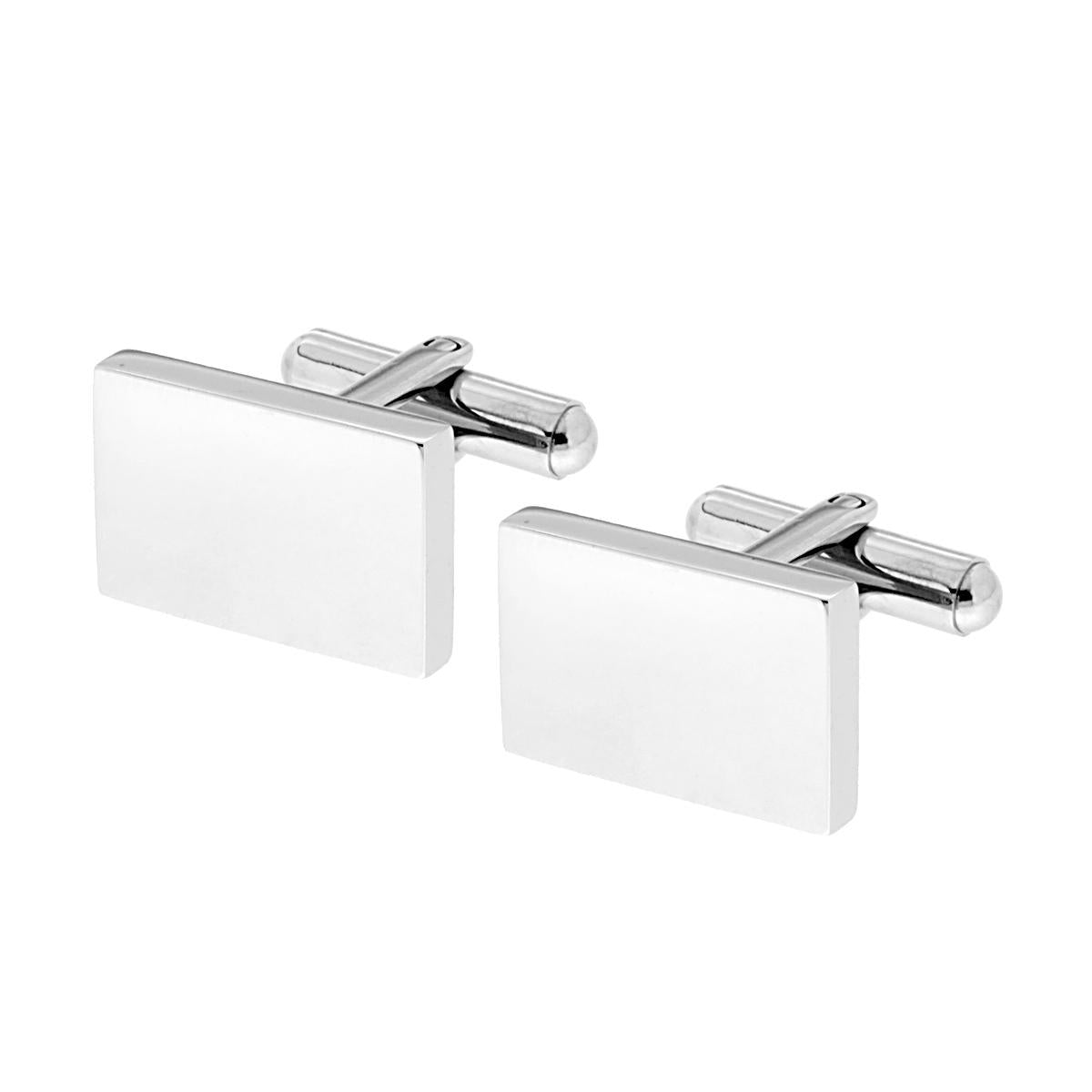 Gemelli uomo in acciaio rettangolari-2b Gioielli