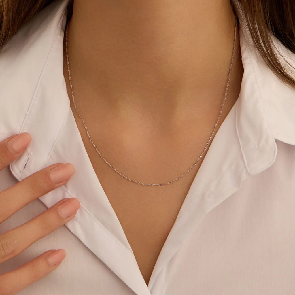 Collana Stroili Poeme oro bianco 375 donna-2b Gioielli