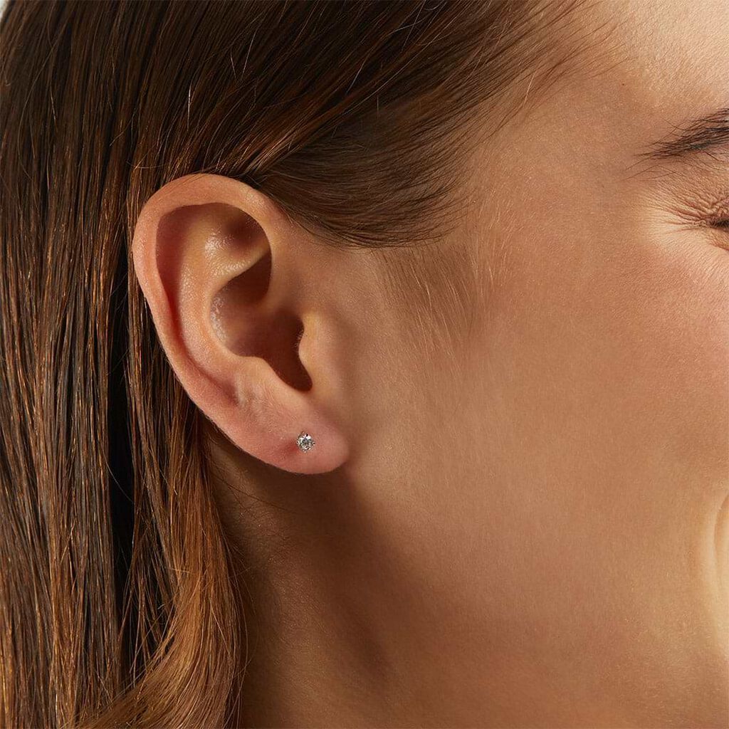 Orecchini Stroili Bon Ton oro bianco 375 donna punto luce 3 mm-2b Gioielli