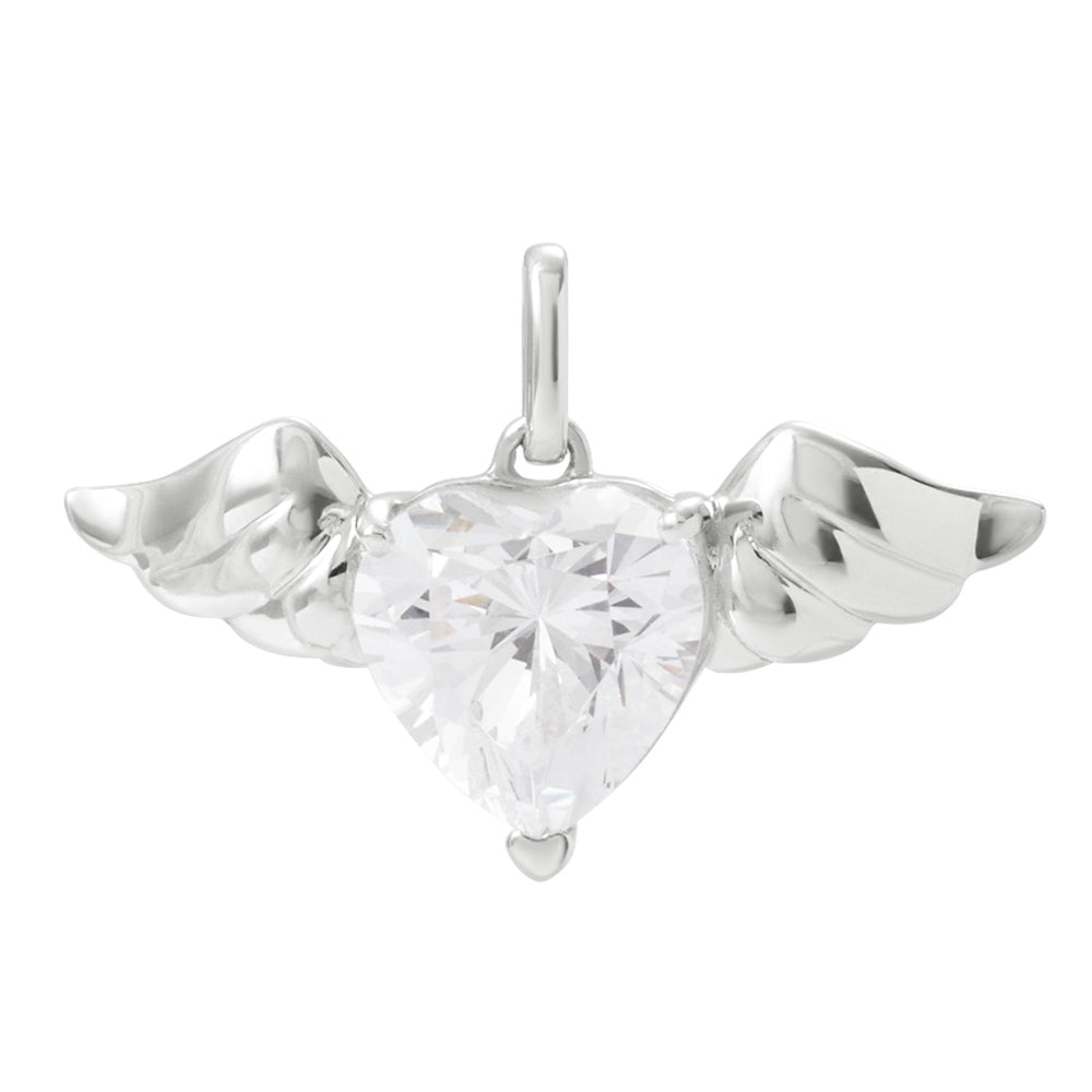 Ciondolo Stroili Poeme oro bianco 375 donna cuore ali 2b Gioielli