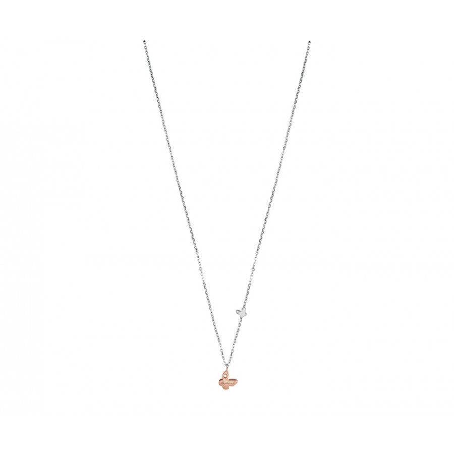 Collana Salvini Be Happy oro bianco 9 Kt farfalla Diamanti 0,01 Ct-2b Gioielli