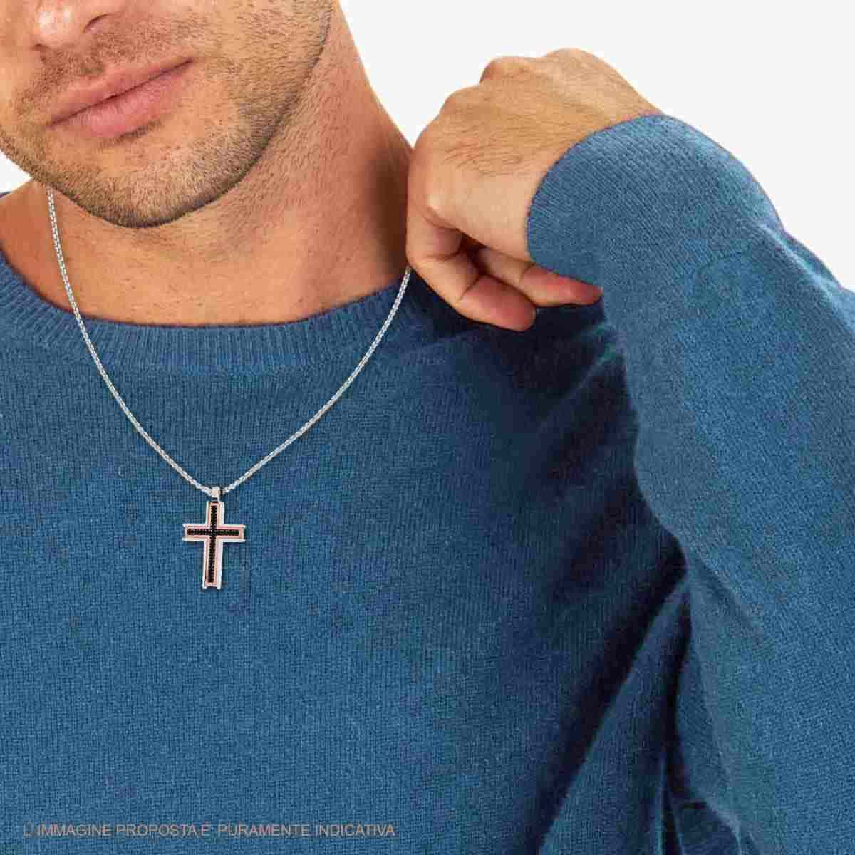 Collana uomo in acciaio croce-2b Gioielli