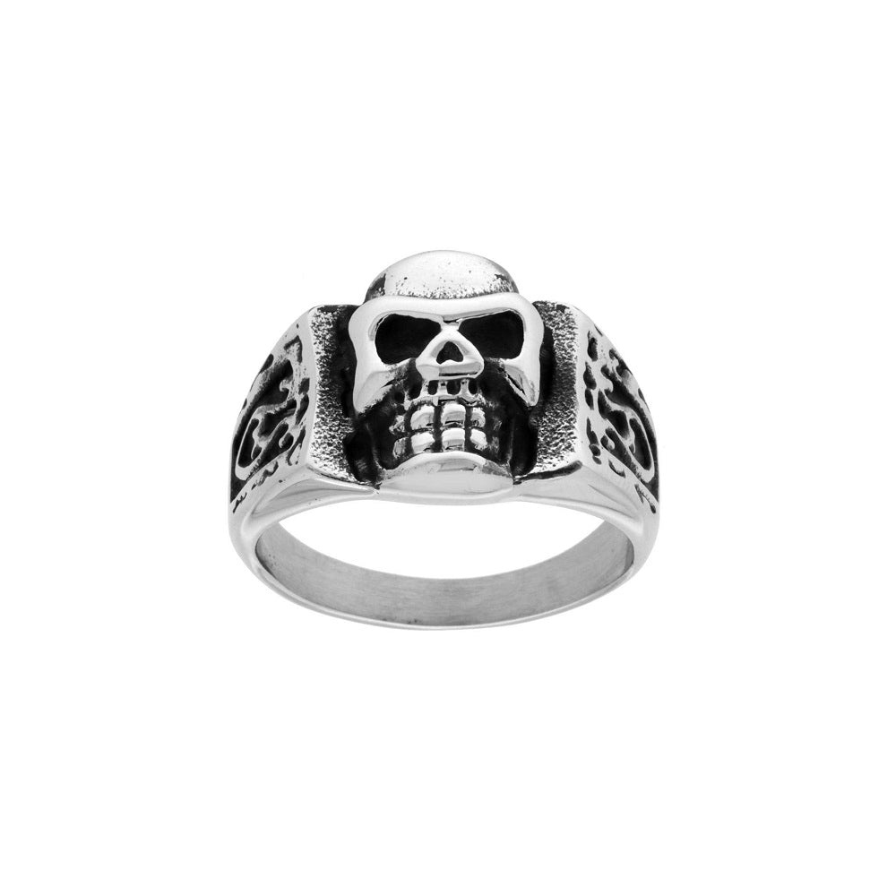 Anello uomo in acciaio teschio-2b Gioielli