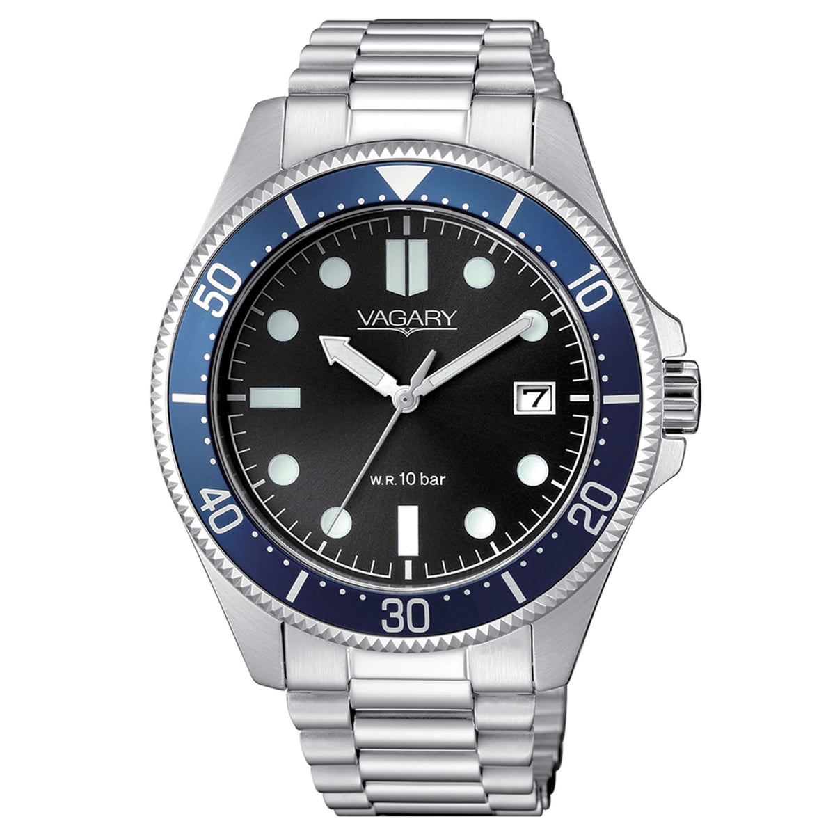 Vagary Aqua39 VD5-112-55 uomo ghiera blu e quadrante nero-2b Gioielli