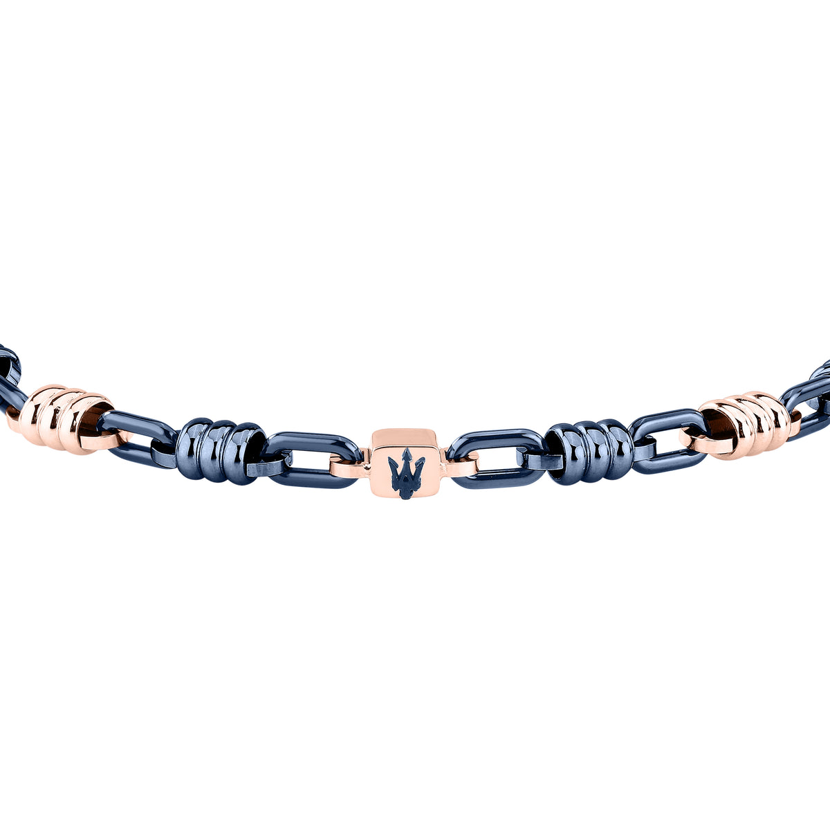 Bracciale Maserati Ceramic JM426ATZ90 uomo in ceramica blu e finiture oro rosa-2b Gioielli