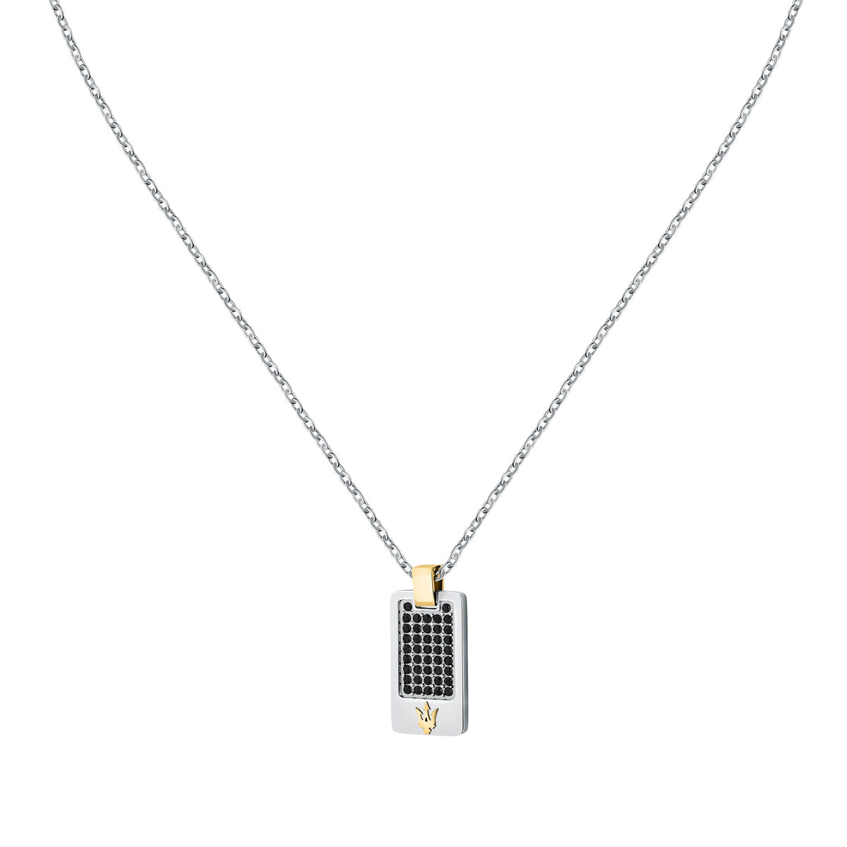 Collana Maserati Iconic JM334AVD49 uomo con pendente bicolore-2b Gioielli
