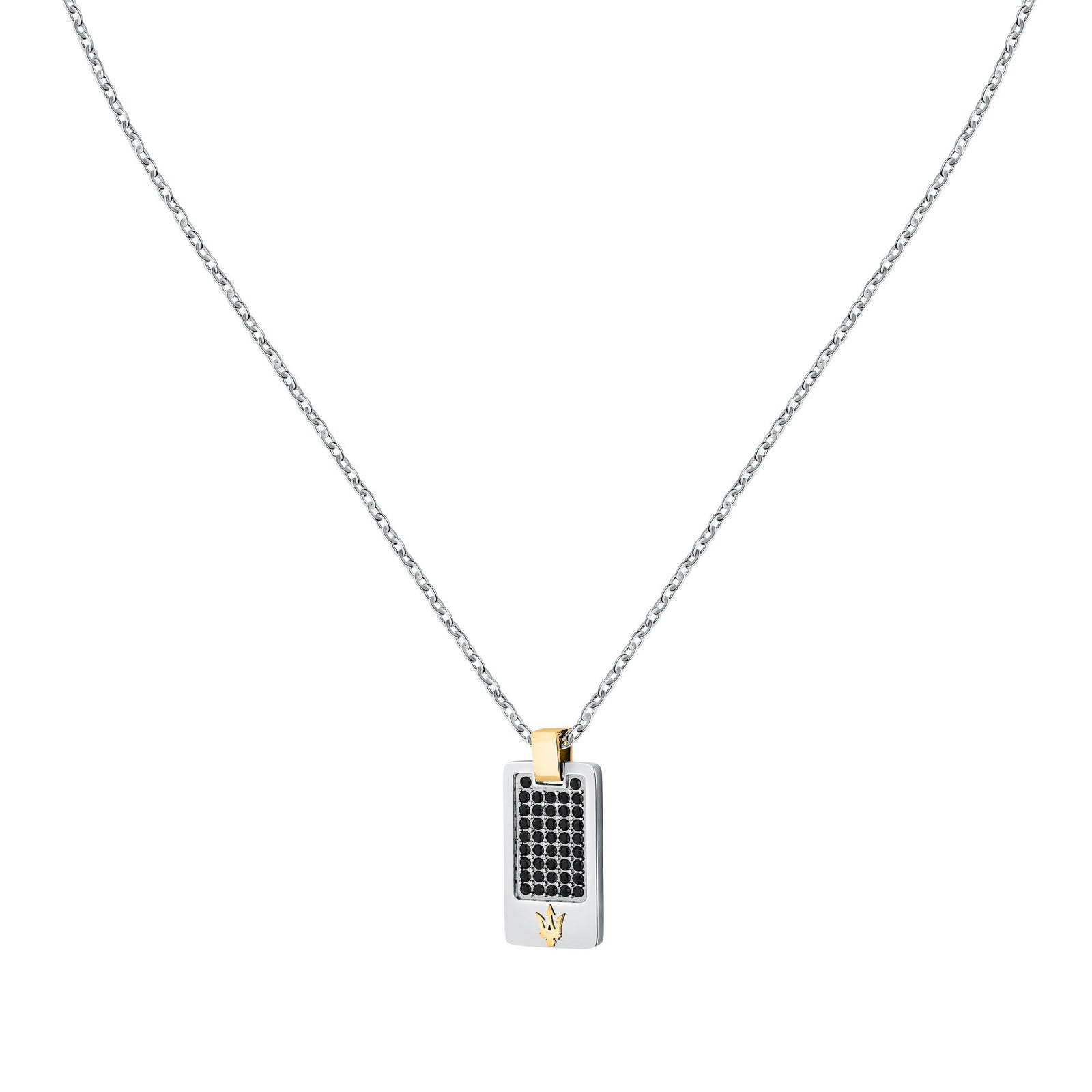 Collana Maserati Iconic JM334AVD49 uomo con pendente bicolore-2b Gioielli