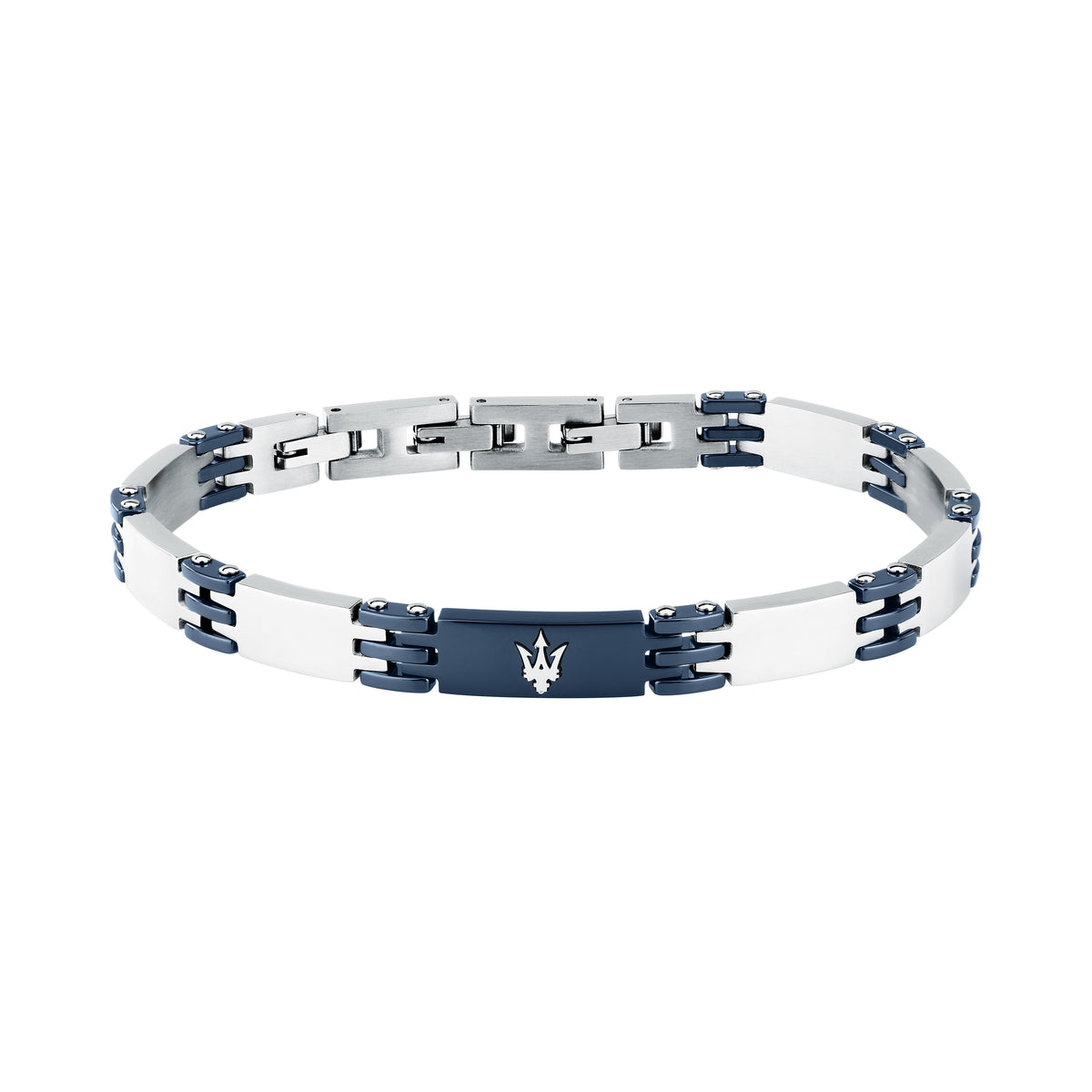 Bracciale Maserati Ceramic JM426ATZ104 uomo in ceramica chiara e dettagli blu-2b Gioielli