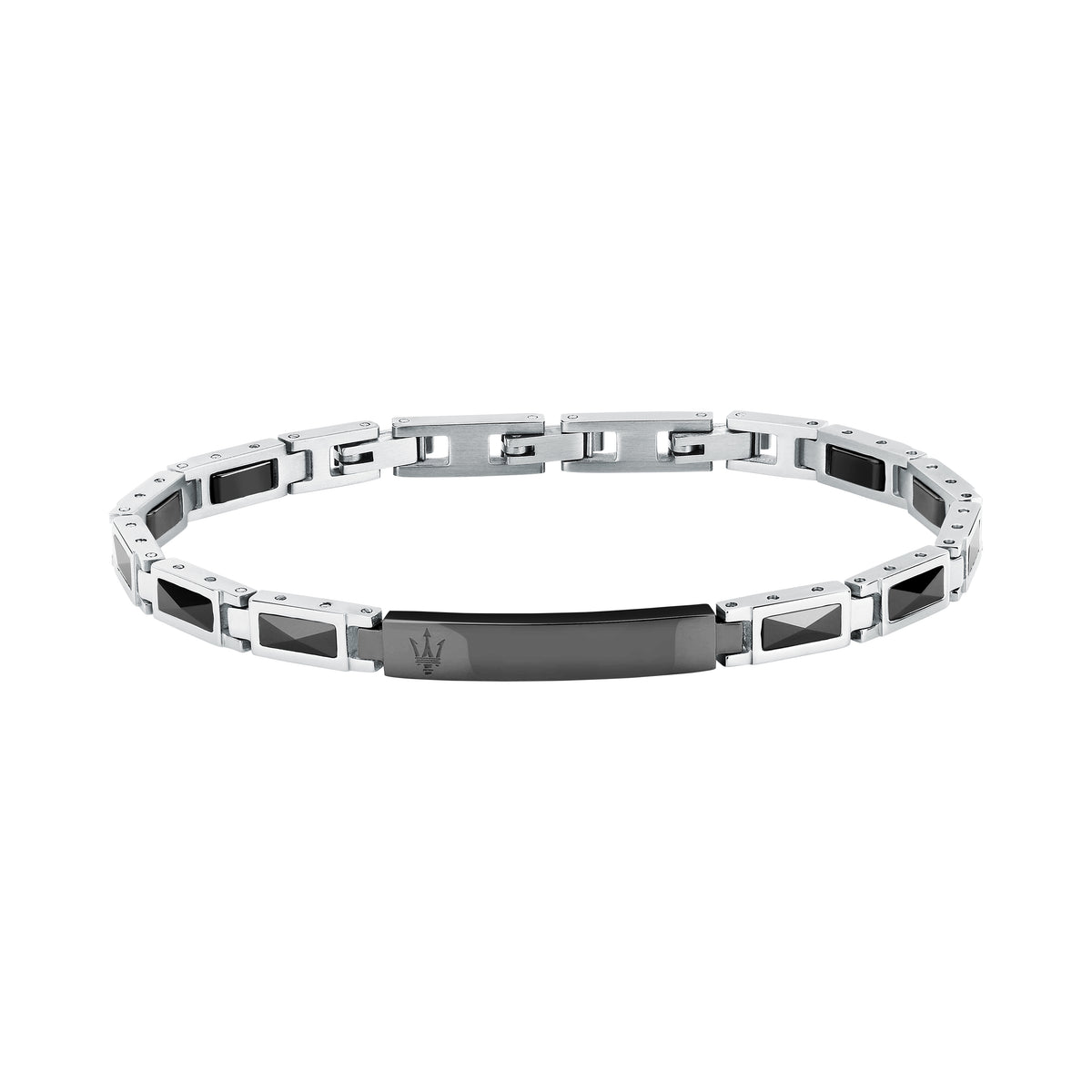 Bracciale Maserati Ceramic JM226ATZ79 uomo nero e argento-2b Gioielli