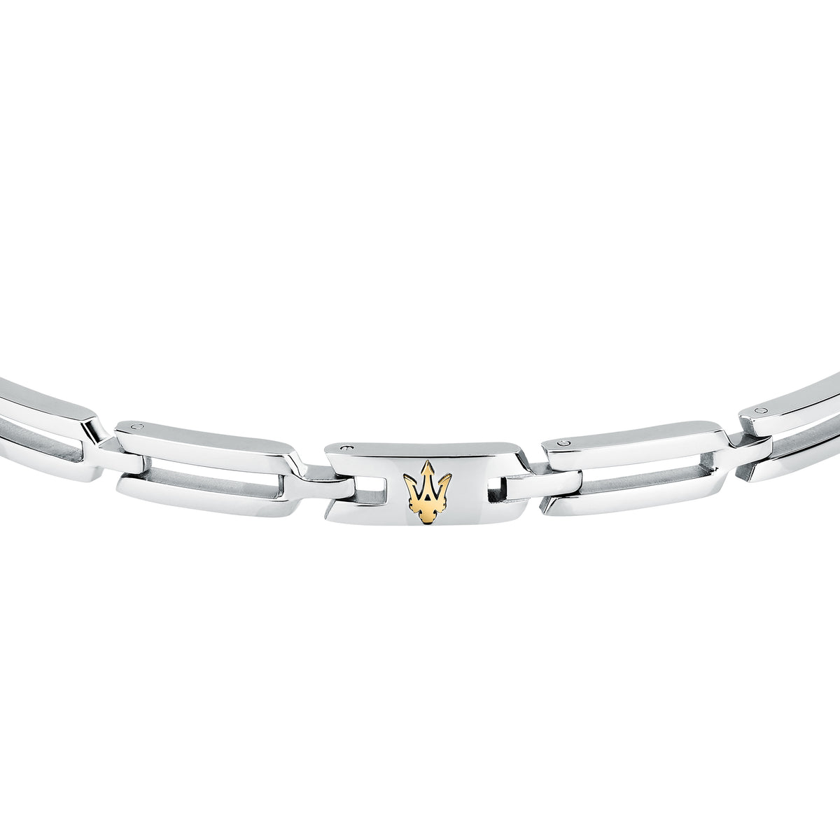 Bracciale Maserati Iconic JM424AVD74 uomo in acciaio con Tridente dorato-2b Gioielli