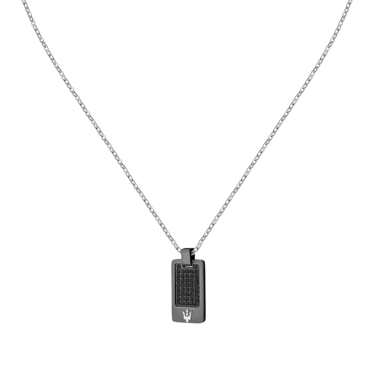 Collana Maserati Iconic JM424AVD75 uomo con pendente nero-2b Gioielli