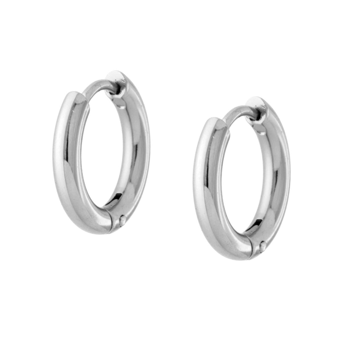 Orecchini in acciaio cerchio 15 mm-2b Gioielli