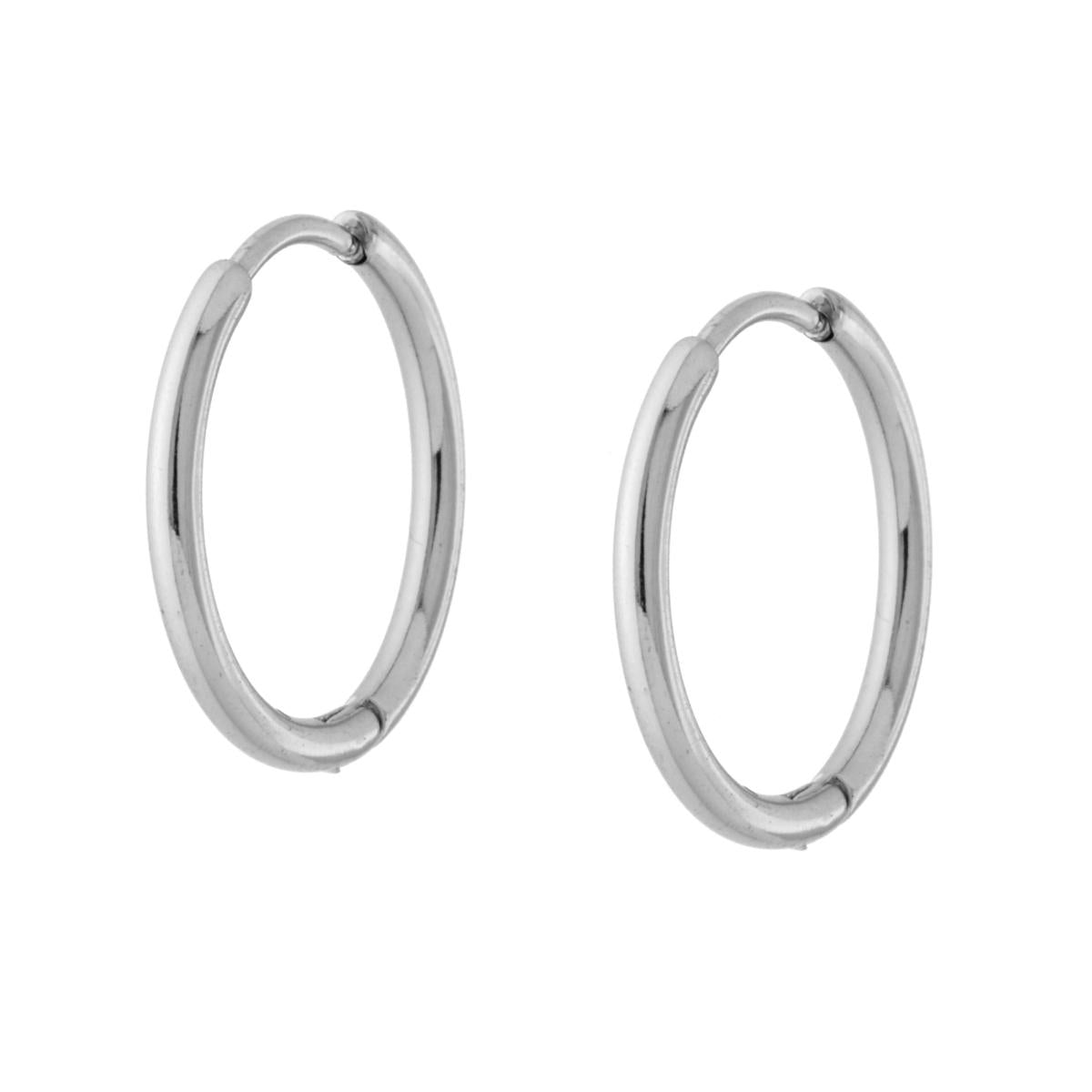 Orecchini in acciaio cerchio 17 mm-2b Gioielli