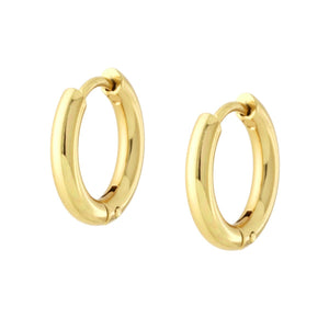 Orecchini in acciaio cerchio 15 mm dorato-2b Gioielli