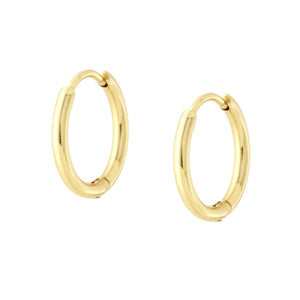 Orecchini in acciaio cerchio 13 mm dorato-2b Gioielli