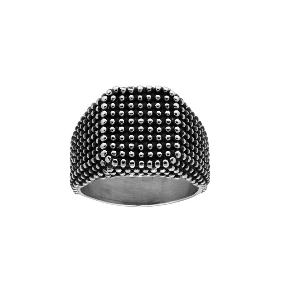 Anello uomo in acciaio pallinato-2b Gioielli