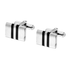 Gemelli uomo in acciaio rettangolari-2b Gioielli