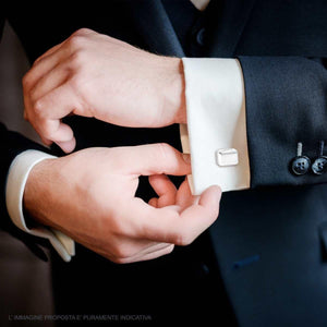 Gemelli uomo in acciaio rettangolari-2b Gioielli