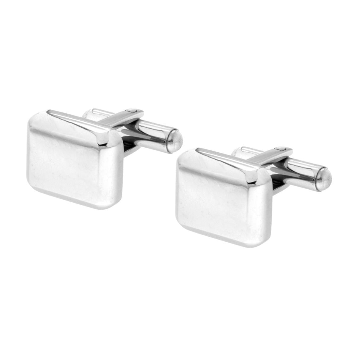 Gemelli uomo in acciaio rettangolari-2b Gioielli