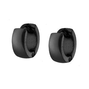 Orecchini in acciaio cerchio 11 mm nero-2b Gioielli