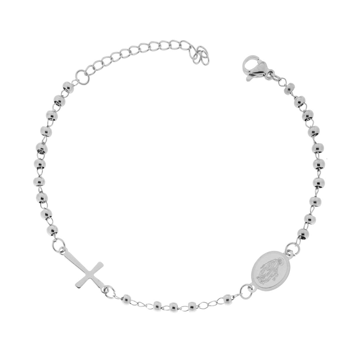 Bracciale in acciaio rosario-2b Gioielli