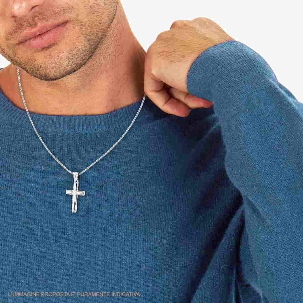 Collana uomo in acciaio croce-2b Gioielli