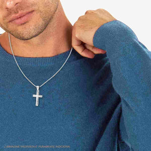 Collana uomo in acciaio croce-2b Gioielli