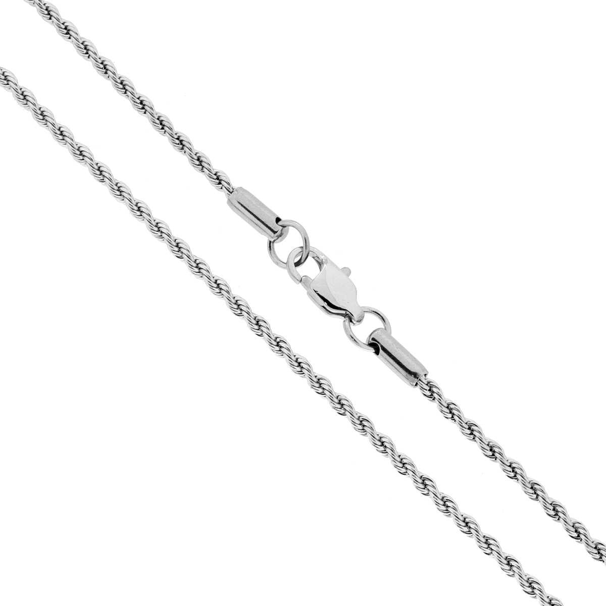 Collana in acciaio corda 50 cm-2b Gioielli