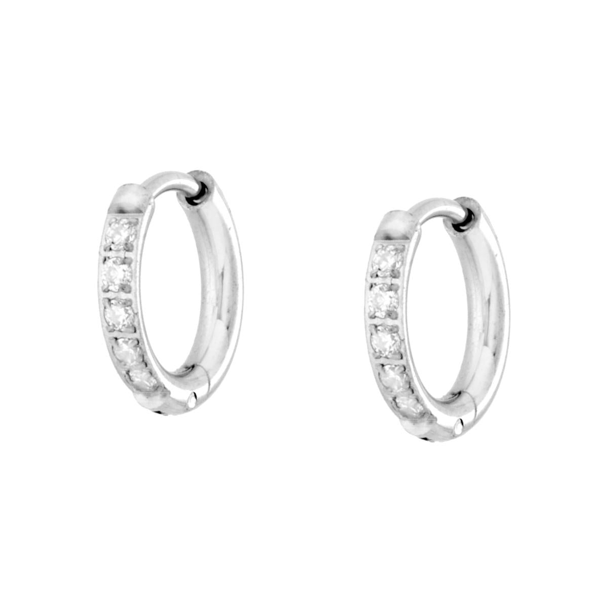 Orecchini donna in acciaio cerchio 12 mm-2b Gioielli