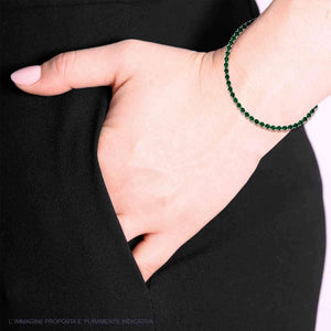Bracciale tennis cristalli verdi 3 mm-2b Gioielli