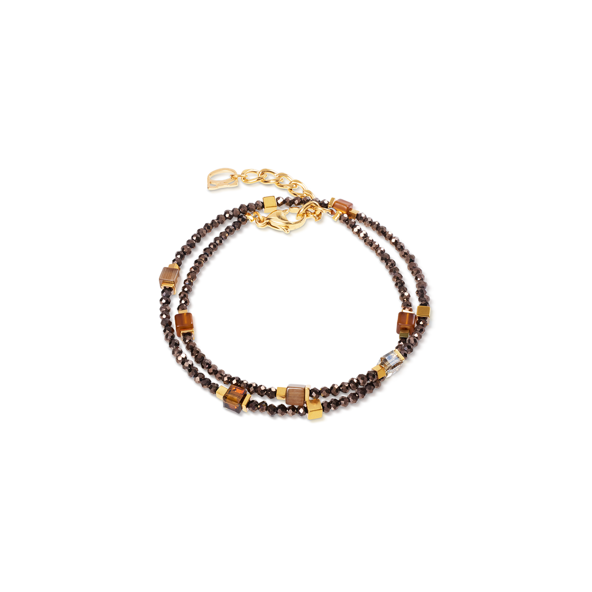 Bracciale COEUR DE LION Joyful Colours Flex 4460301116 donna oro-marrone-2b Gioielli