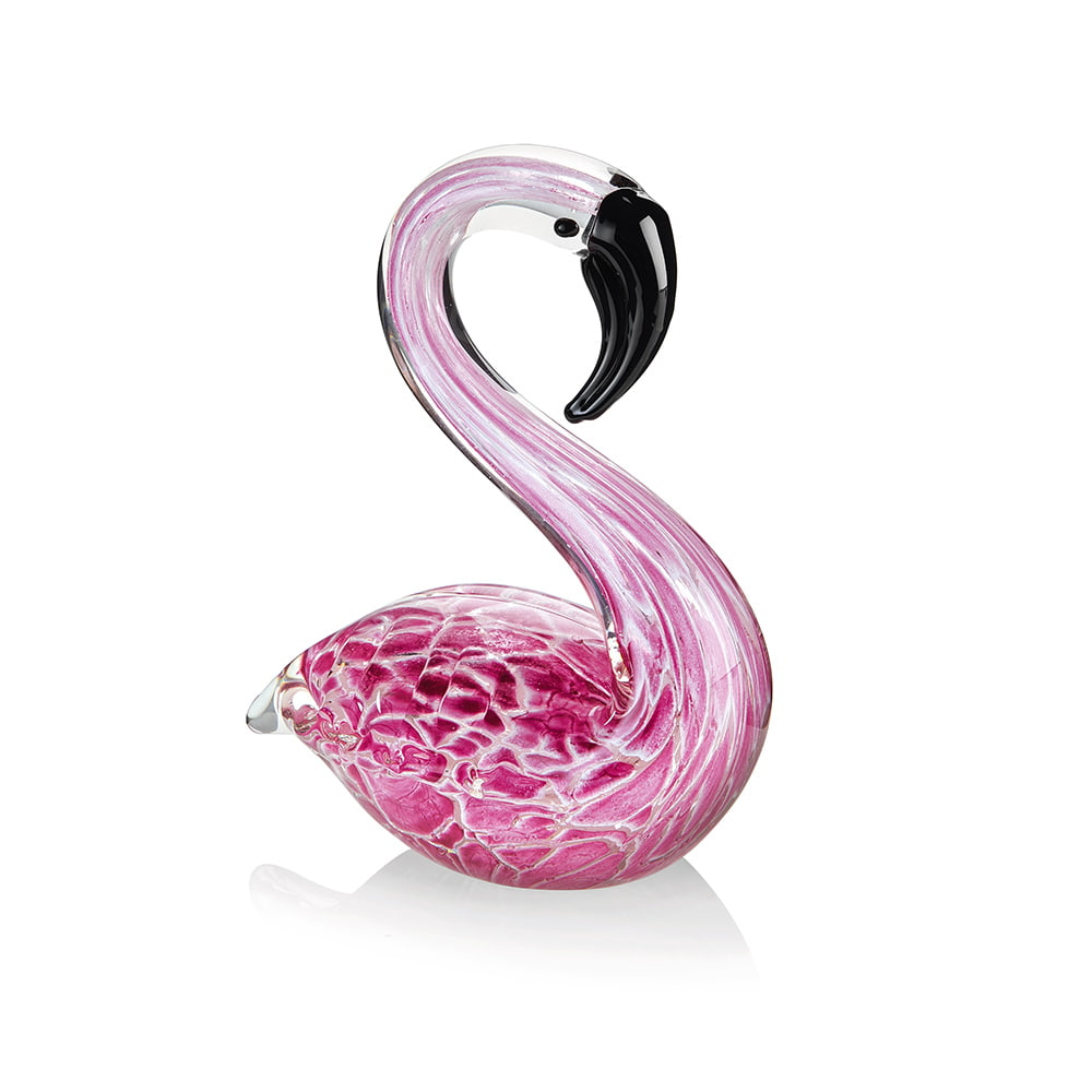 Scultura Ottaviani Fenicottero rosa in cristallo-2b Gioielli