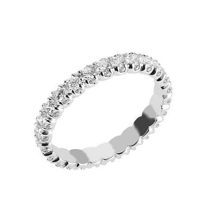 Anello veretta Eternity oro bianco 18kt Diamanti 1,06 Ct-2b Gioielli