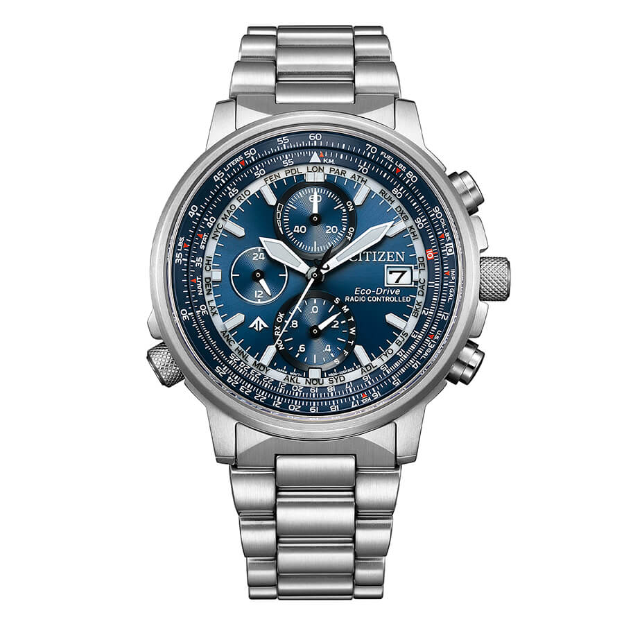 Orologio Citizen Radiocontrollato AT8300-58L Crono Pilot uomo 42 mm-2b Gioielli