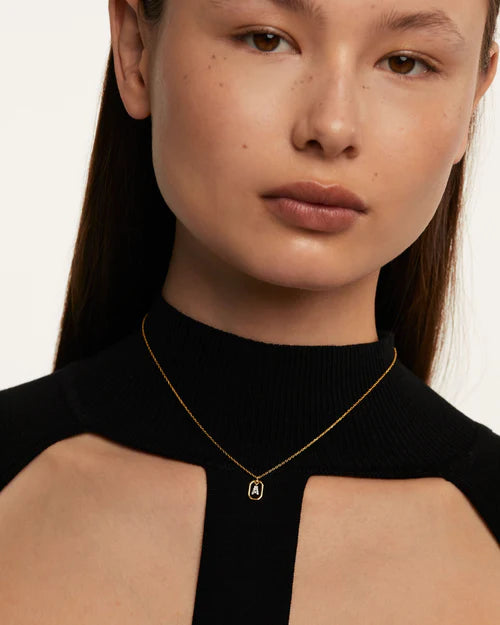 PDPAOLA Collana Lettera U In Argento Sterling 925 Placcato Oro 18k Con Pietre - Regalo Donna