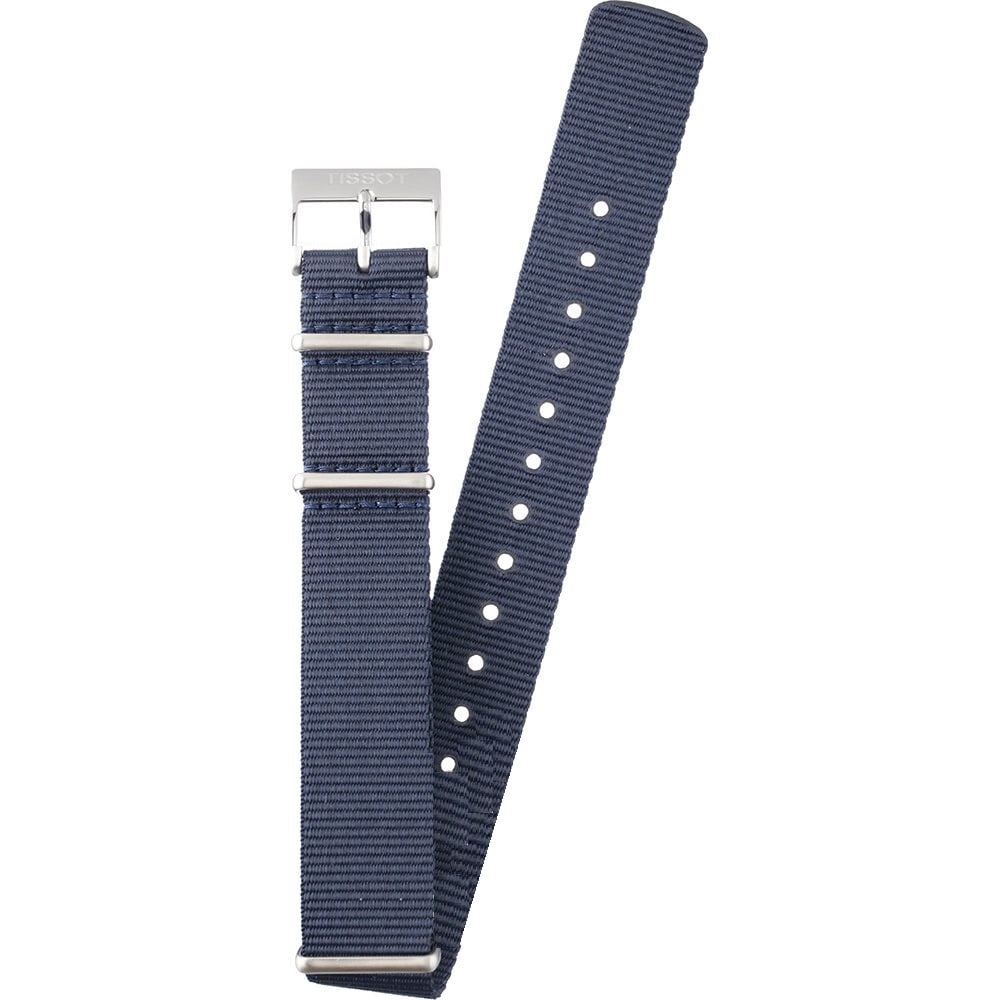 Cinturino originale Tissot in tessuto blu 19 mm NATO-2b Gioielli
