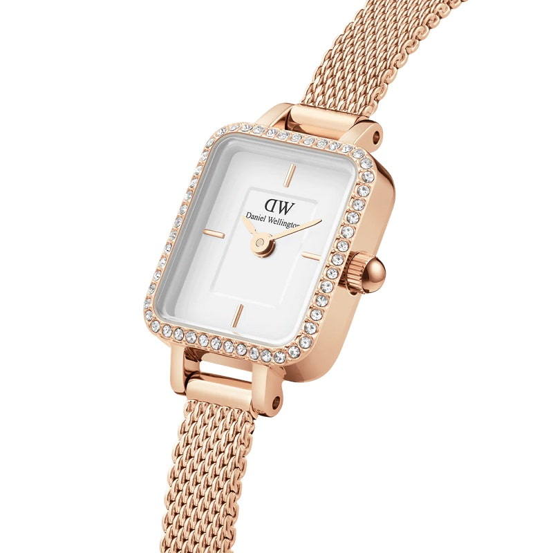 Orologio DW Quadro Mini Lumine Rose Gold DW00100731 donna 15x18 mm-2b Gioielli